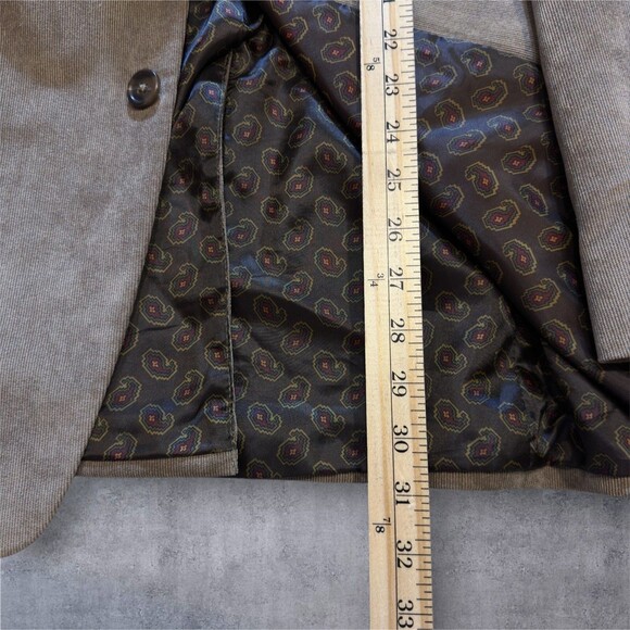 CHAPS Mens 46R Beige Sand Velvet Blazer Sport Coat Two Button Suit Jacket - Picture 9 of 13